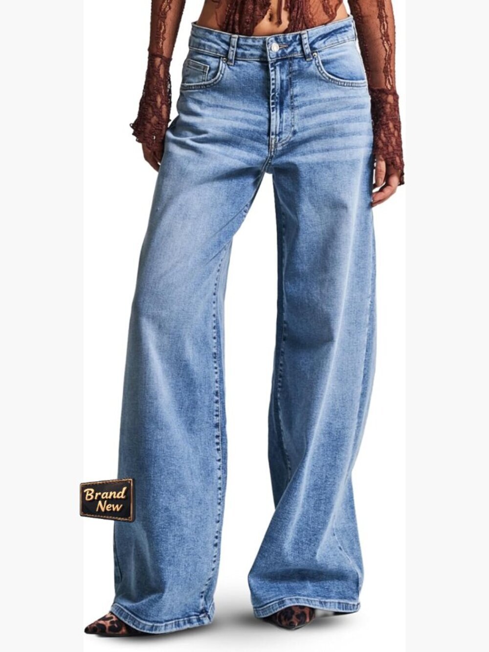 High Waisted Wide Leg Jeans Women Stretchy Denim Trendy 2025 Straight Leg